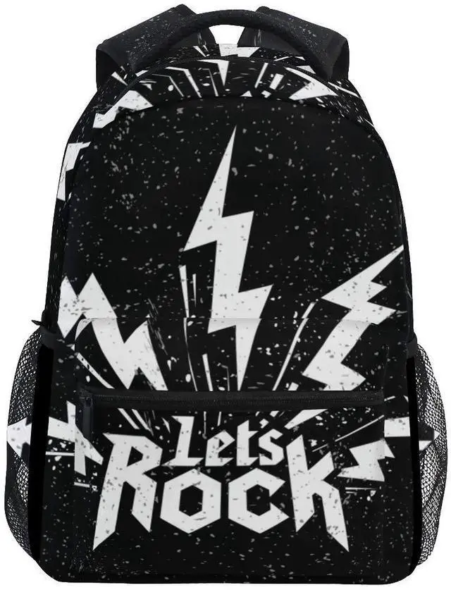 Main image of ALAZA Grunge Rock Music Hipster Starry Black Stylish Large Backpack Personalized Laptop iPad Tablet Travel School Bag with Multiple Pockets