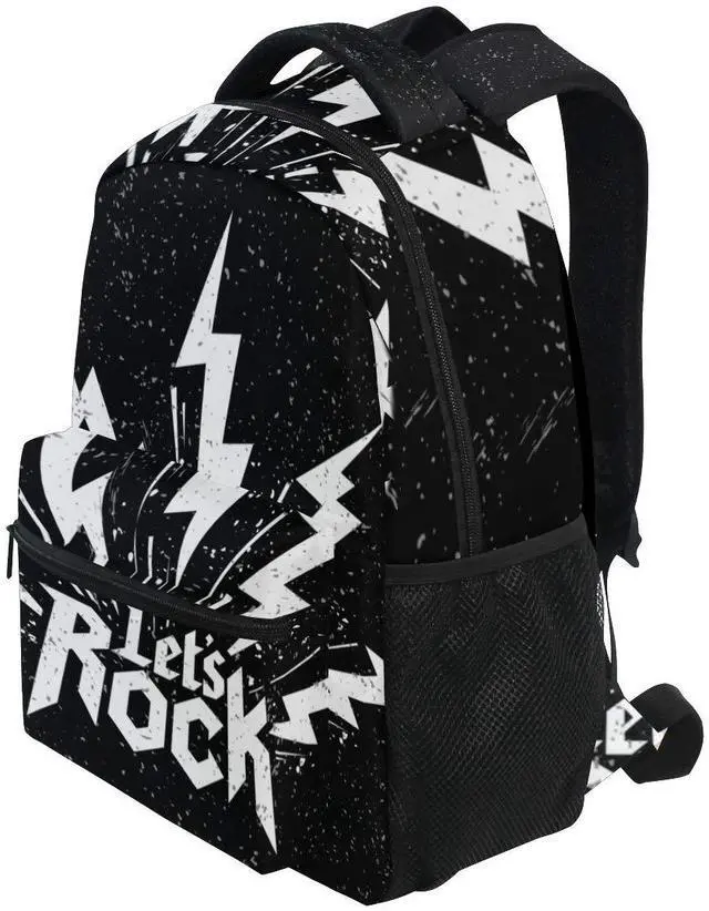 Alt view image 4 of 5 - ALAZA Grunge Rock Music Hipster Starry Black Stylish Large Backpack Personalized Laptop iPad Tablet Travel School Bag with Multiple Pockets