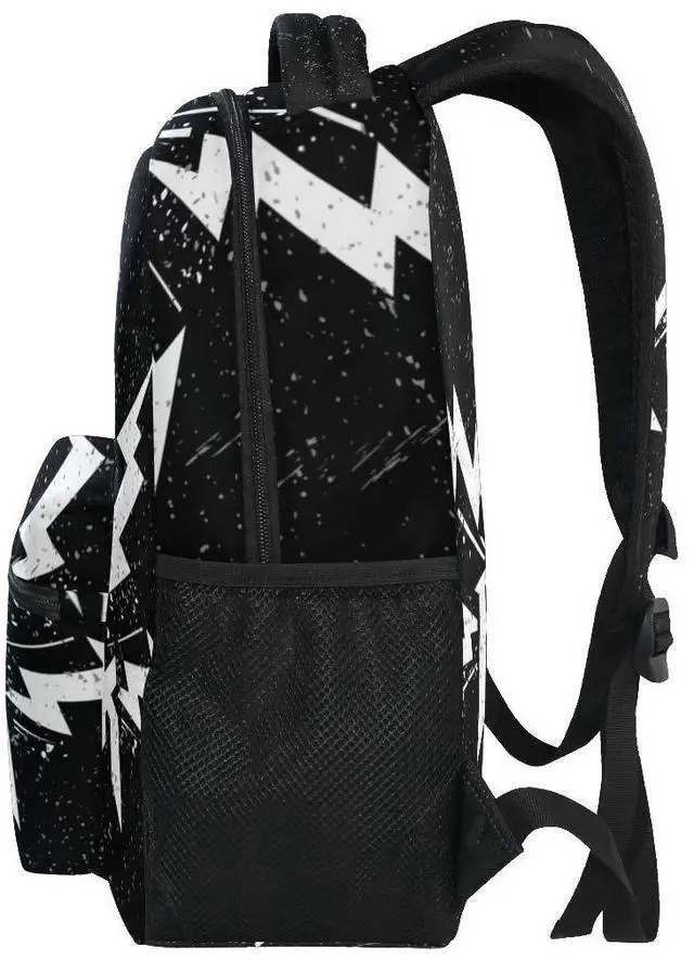 Alt view image 5 of 5 - ALAZA Grunge Rock Music Hipster Starry Black Stylish Large Backpack Personalized Laptop iPad Tablet Travel School Bag with Multiple Pockets