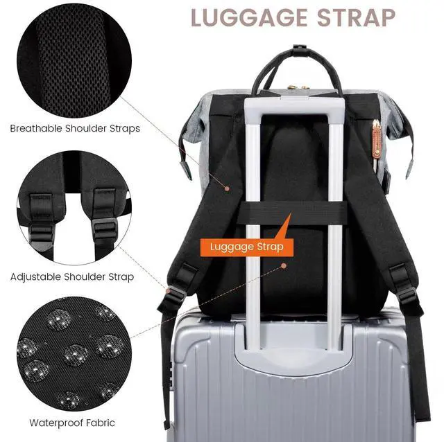 Alt view image 5 of 5 - LOVEVOOK Laptop Backpack for Women, 15.6 Inch Work Business Backpacks Purse With Large Capacity, Waterproof Nurse Bag College Bookbag for School, Waterproof Casual Daypack for Travel