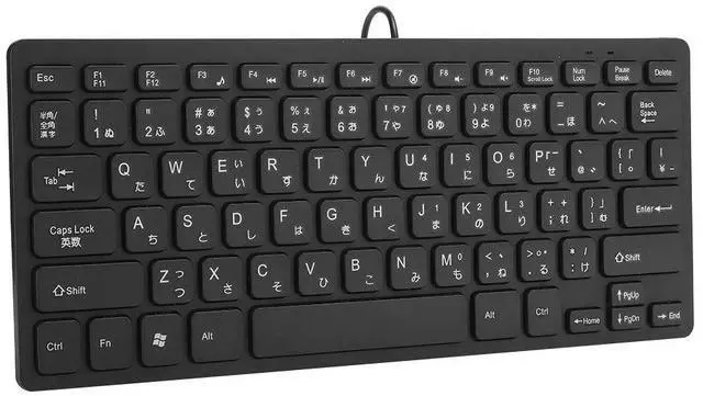 Main image of Wired Mini Japanese Keyboard, USB Ergonomic Keyboard Ultra-Thin 78 Key for Desktop, Computer, PC Gamers(Black)