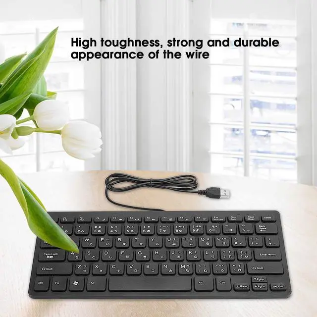 Alt view image 3 of 5 - Wired Mini Japanese Keyboard, USB Ergonomic Keyboard Ultra-Thin 78 Key for Desktop, Computer, PC Gamers(Black)