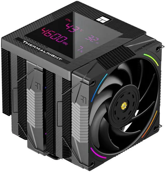 Main image of Thermalright Phantom Spirit 120 Digital EVO CPU Air Cooler,7 Heat Pipes CPU Cooler,Dual 120mm PWM Fans,Magnetic Attraction-Digital Screen Top Cover,for AM4/AM5/LGA1700/1851/1150/1151/1200,PC Cooling