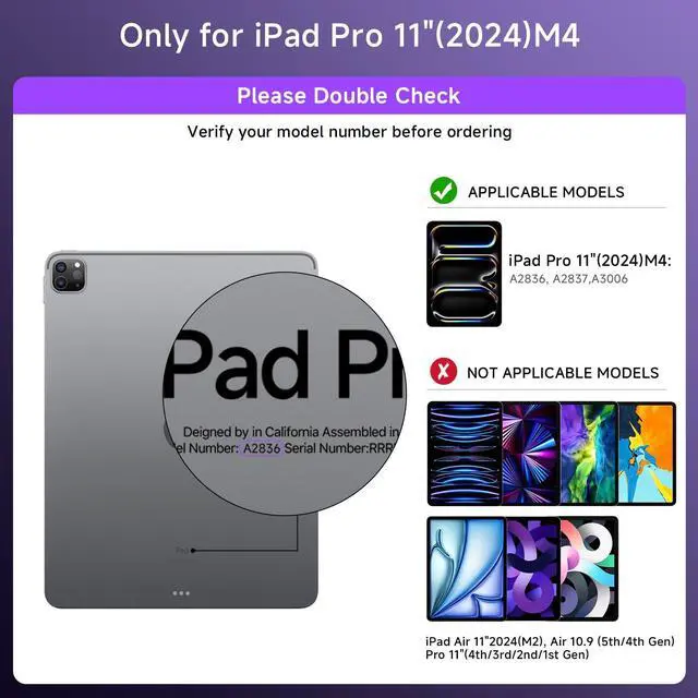 Alt view image 2 of 5 - Tiaota Transparent Case with Keyboard for 2024 iPad Pro 11-inch (M4),with 7-Color Backlit Wireless Keyboard, 360°Rotatable Protective Case Multi-Touch Trackpad,with Pencil Holder,with Shortcuts,Purple