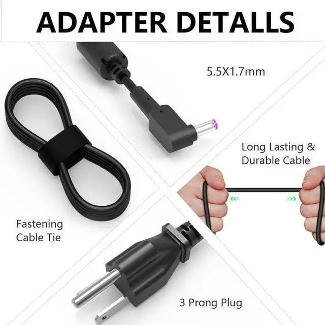 Alt view image 3 of 3 - zhiywoll 135W Charger Fit for Acer Nitro 5 AN515-51 Laptop Adapter Supply Power Cord