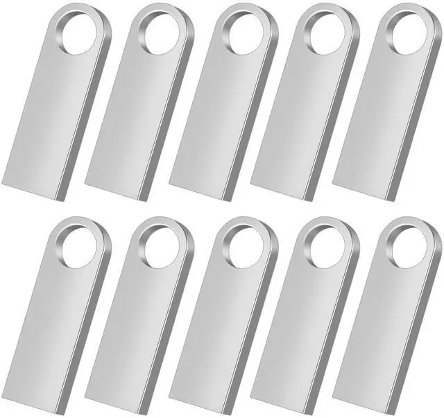 Main image of zhzixie 10-Pack Silver Metal USB Flash Drives (10Pack Sliver, 16GB)