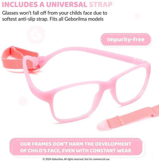Alt view image 4 of 5 - Geborilma Kids Flexible Glasses Size M Unbreakable Eyeglasses for Kids Prescription Sports Glasses 7-9 y