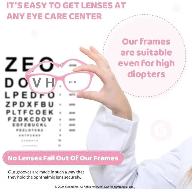 Alt view image 5 of 5 - Geborilma Kids Flexible Glasses Size M Unbreakable Eyeglasses for Kids Prescription Sports Glasses 7-9 y