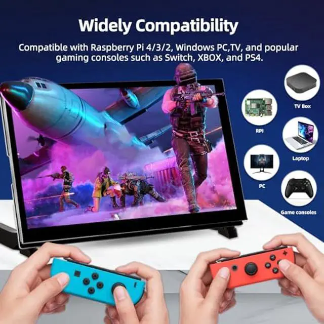 Alt view image 5 of 5 - iPistBit Raspberry Pi Screen, 7 Inch Touchscreen Monitor, IPS 1024×600, Dual Built-in Speakers, HDMI Portable Monitor Compatible with Raspberry Pi 5/Pi 4B/3B+/3B, BB Black, Win11/10/8/7, Driver Free