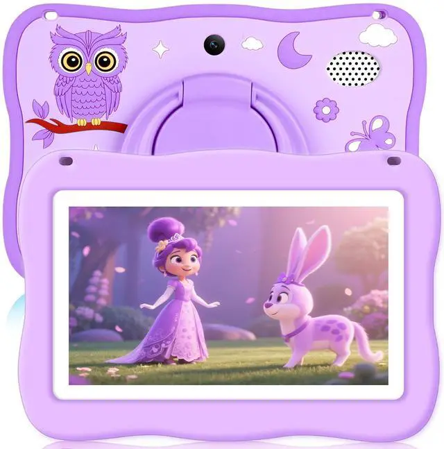 Main image of Kids Tablet 7IN Toddler Tablet for Kids, Children Tablets for Toddlers with Parental Controls, Camera, Shockproof Case, Kids Learning Apps Pre-installed Kids Educational Tablets for Boy Girl (purple)
