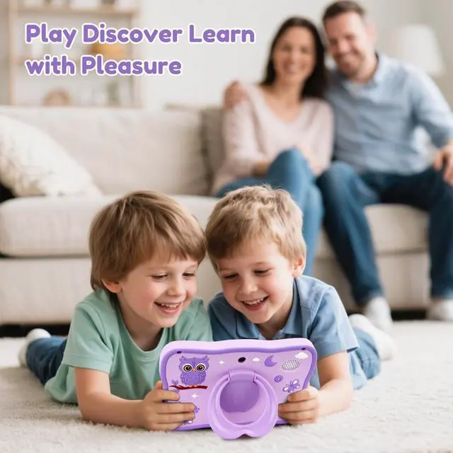 Alt view image 5 of 5 - Kids Tablet 7IN Toddler Tablet for Kids, Children Tablets for Toddlers with Parental Controls, Camera, Shockproof Case, Kids Learning Apps Pre-installed Kids Educational Tablets for Boy Girl (purple)