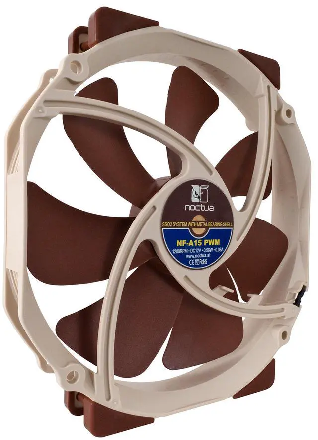 Alt view image 2 of 5 - Noctua NF-A15 PWM, Premium Quiet Fan, 4-Pin (140mm, Brown)