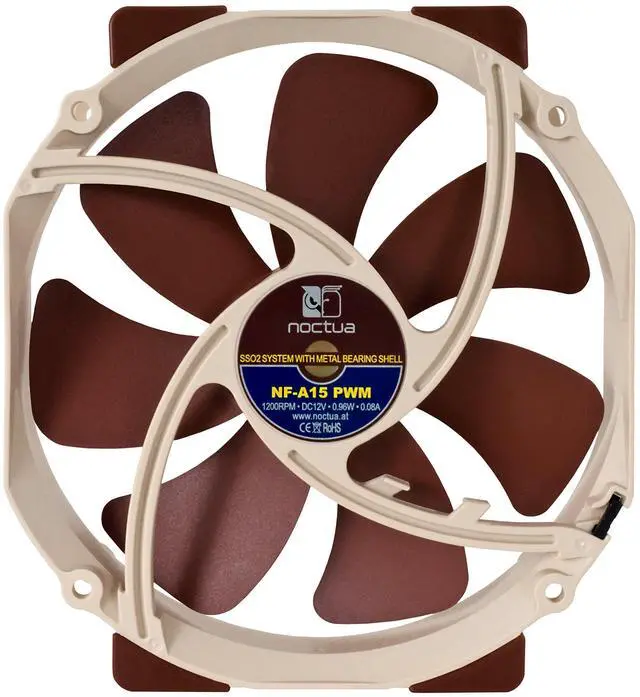 Alt view image 4 of 5 - Noctua NF-A15 PWM, Premium Quiet Fan, 4-Pin (140mm, Brown)