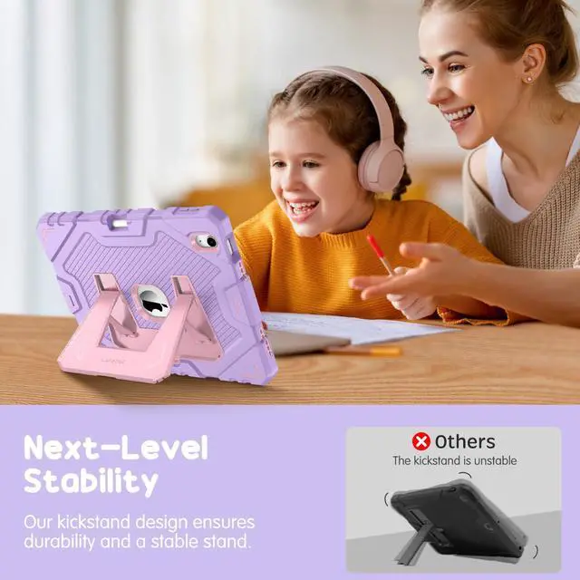 Alt view image 5 of 5 - Fintie Kids Friendly Case for iPad (A16) 11th Generation 11 Inch (2025), iPad 10th Generation 10.9 Inch (2022) Bundle with 2 Pack Fintie Tempered Glass Screen Protector