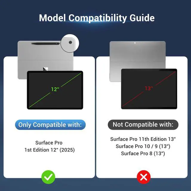 Alt view image 2 of 5 - CoBak Rugged Case for Microsoft Surface Pro 12" 2025, Shockproof Protective Cover with Hand Strap, Multi-Angle Kickstand, Built-in Stylus Holder, Compatible with Type Cover Keyboard