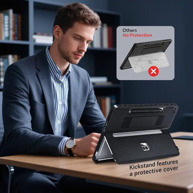 Alt view image 5 of 5 - CoBak Rugged Case for Microsoft Surface Pro 12" 2025, Shockproof Protective Cover with Hand Strap, Multi-Angle Kickstand, Built-in Stylus Holder, Compatible with Type Cover Keyboard