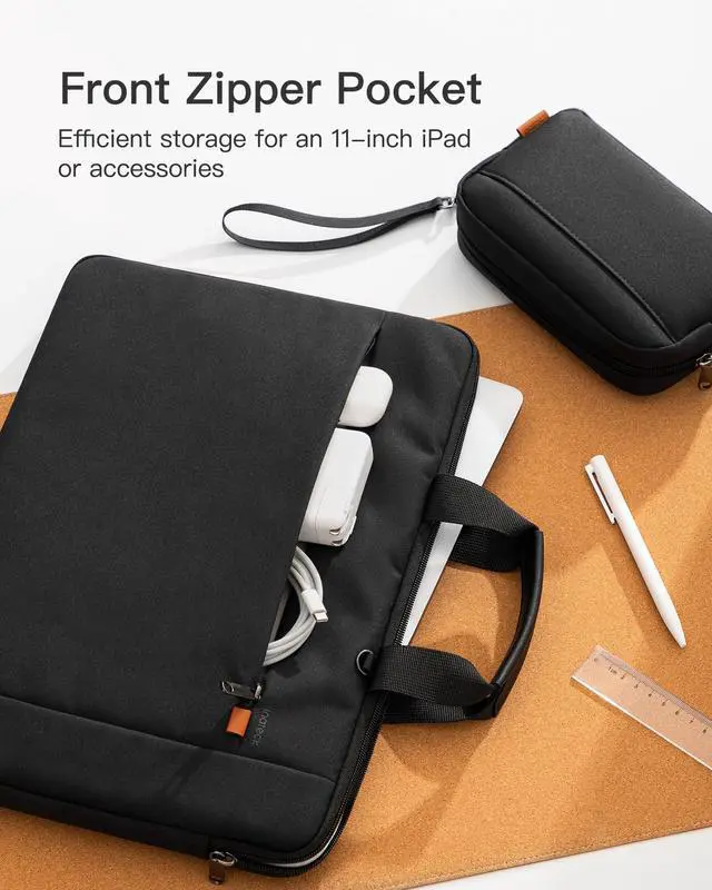 Alt view image 3 of 5 - Inateck 15.6 inch Protective Water Resistant Laptop Bag Sleeve Case With Accessory Bag, Compatible with Most 15-15.6 inch Laptops, Black