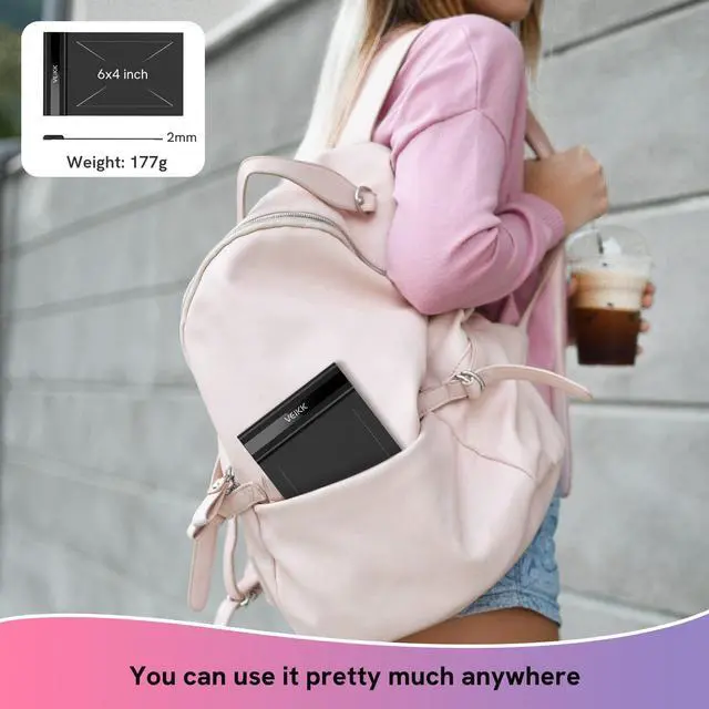 Alt view image 4 of 5 - Drawing Tablet,VEIKK S640 Digital Graphics Tablet, 6x4 Inch Ultra-Thin Portable OSU! Tablet, Battery-Free Stylus for OSU! Game and Teaching Online Classes,Support Windows Mac Linux Android OS