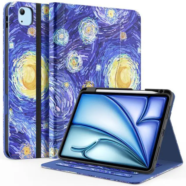 Main image of ZoneFoker Case for iPad Air 11-inch M3/ M2 (2025/2024), iPad Air 5th/ 4th Generation 10.9'' (2022/2020), iPad Pro 11 (4th/3rd/2nd/1st Gen), Multi-Angle Stand Cover with Pencil Holder, Starry Night