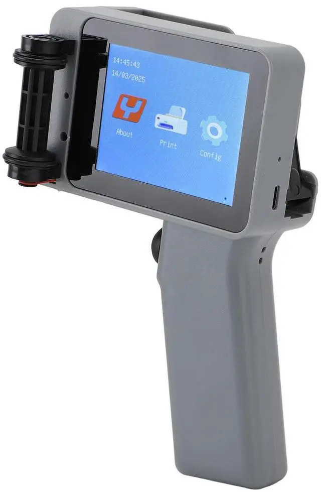 Main image of Handheld Inkjet Printer Desktop Label Printers 12.7mm HD LED 4.3 Inch Touchscreen Multifunctional Compact Coding Machine for Plastic Bottles Silver Color