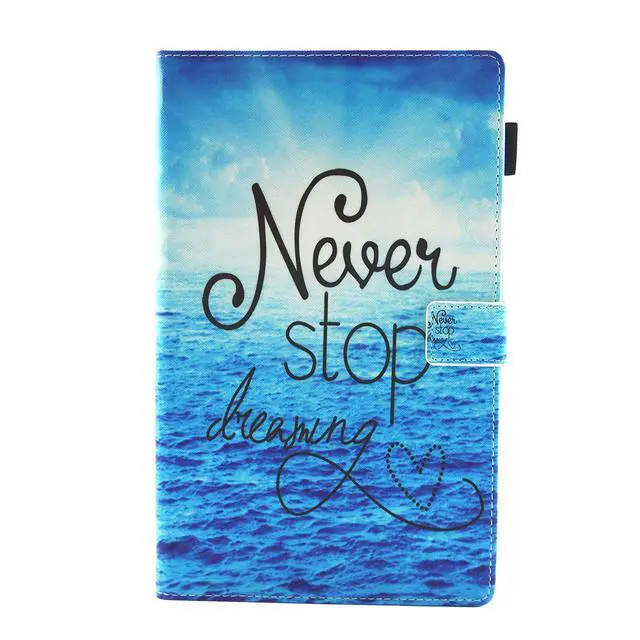 Alt view image 3 of 5 - UUcovers Case for Amazon Kindle Fire HD 10 Tablet 9th/7th Generation (2019/2017) 10.1 inch with Pencil Holder/Pocket [Auto Wake/Sleep] Smart Stand PU Leather Magnetic Wallet Cover, Never Stop Beach