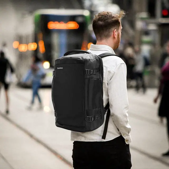 Alt view image 2 of 5 - tomtoc Travel Backpack 40L, TSA Friendly Flight Approved Carry-on Luggage Hand Water-resistant Lightweight Business Rucksack, Durable Large Weekender Bag Daypack Fits 17.3 Inch Laptop, PFAS Free