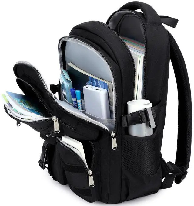 Alt view image 5 of 5 - abshoo Large Heavy Duty Backpack For School College Bookbag Casual Multi Pocket Travel Backpacks (Black)