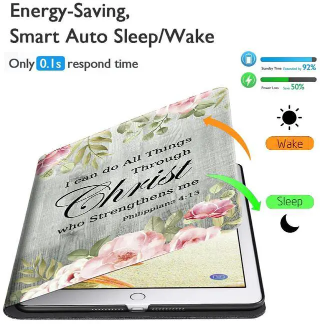 Alt view image 3 of 5 - for All-New Fire HD 10 Tablet Case (13th Generation, 2023 Release Only) 10.1" PU Leather Slim Adjustable Stand Smart Cover with Auto Wake/Sleep for Fire Tablet 10 2023,Bible Verse Philippians 4-13