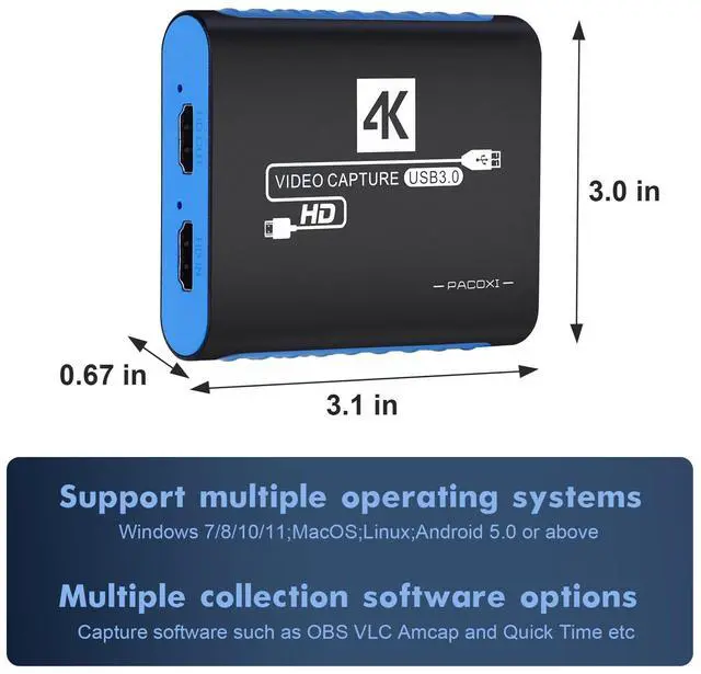 Alt view image 2 of 5 - HDMI Video Capture Card for Nintendo Switch 2, 1080P 60FPS, 4K@30Hz Input and Passthrough, HDMI to USB3.0, Compatible with OBS/PS4/PS5/Mac/Windows