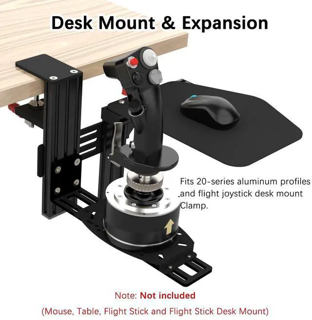 Alt view image 4 of 5 - EG STARTS 1x Metal Extend Mouse Pad Holder Platform, Adjustable Horizontally & Height for Desk & Chair Extend Metal Computer Mouse Desk Mount Pads, Flight Joystick Mount Extension Attachment