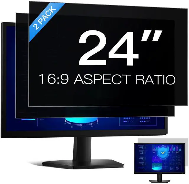 Main image of [2 Pack] 24 Inch Computer Privacy Screen Filter for 16:9 Aspect Ratio, Eye Protection, Anti-Glare, Anti-Blue Light Computer Monitor Privacy Filter, Removable Anti-Scratch 24in Protector Film