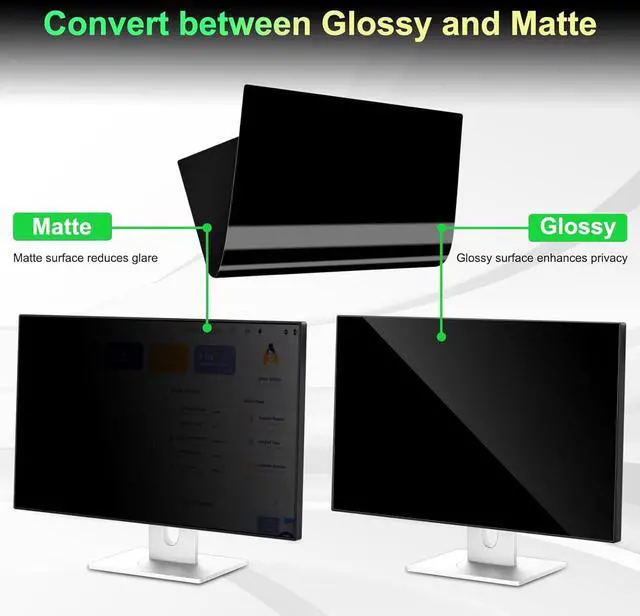 Alt view image 4 of 5 - [2 Pack] 24 Inch Computer Privacy Screen Filter for 16:9 Aspect Ratio, Eye Protection, Anti-Glare, Anti-Blue Light Computer Monitor Privacy Filter, Removable Anti-Scratch 24in Protector Film