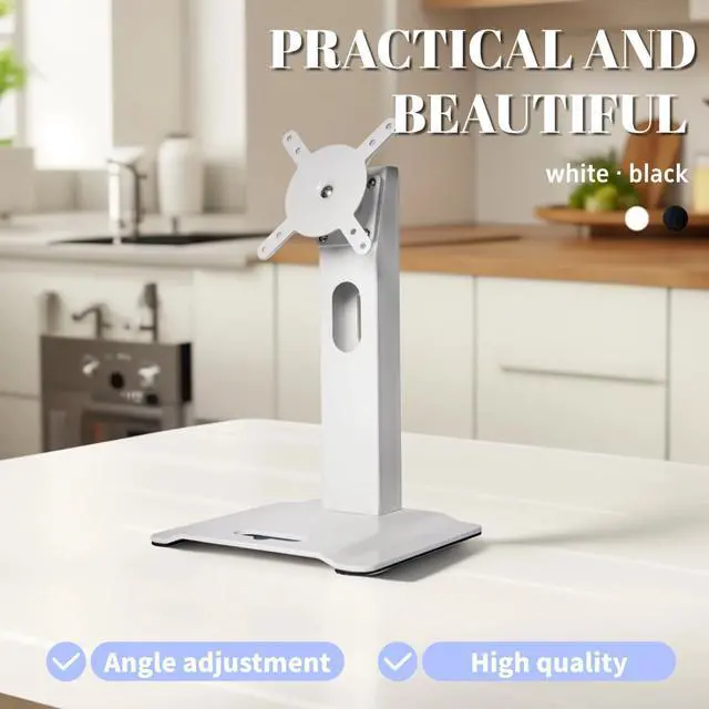 Alt view image 3 of 5 - Bonscalate Swivel and Tilt Metal Stand for Echo Show 15 (Gen 1, Gen 2) and Show 21 Adjustable(-58°/+58°) with 360° Rotatable Wall Mounting Holder for Monitor Full Motion 13-29 inch White