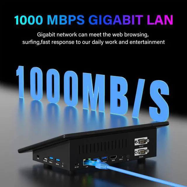 Alt view image 5 of 5 - 10.1 Inch Mini PC, N5095 8GB RAM/128GB ROM Win 11 Pro Tablet Mini Computer, Dual R232 HDMI Support 4K Screen Display/WiFi5/BT5.2/USB3.0/Full-functioned Type-C