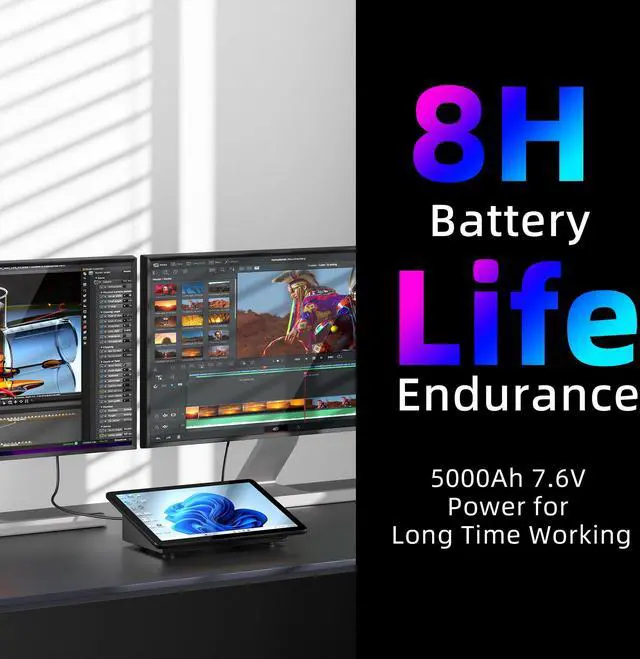 Alt view image 4 of 5 - 10.1 Inch Mini PC, N5095 8GB RAM/128GB ROM Win 11 Pro Tablet Mini Computer, Dual R232 HDMI Support 4K Screen Display/WiFi5/BT5.2/USB3.0/Full-functioned Type-C