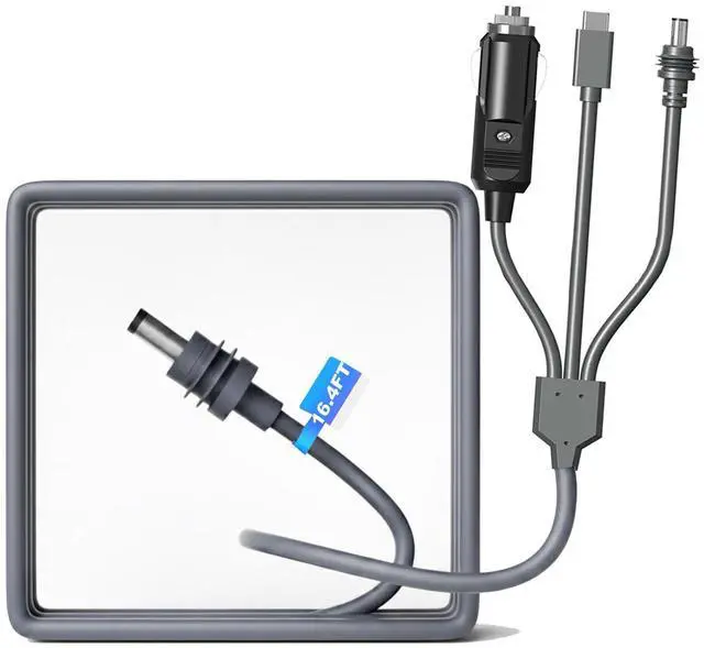 Main image of Zatelitount 3 in 1 Starlink Mini Cable 16.4FT/ 5M, 100W+ USB C 12-24V Cigarette Lighter Plug and DC Male Power Cable Cord for Starlink Mini Power (3IN1, 16.4FT)