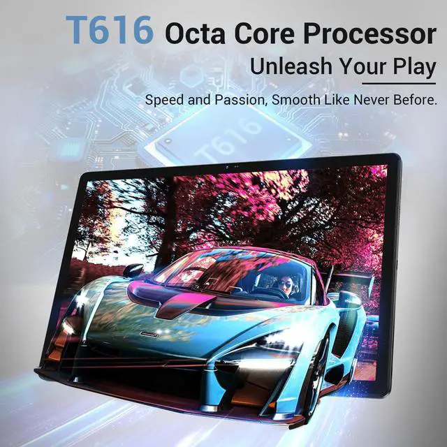 Alt view image 2 of 5 - Android 15 Tablet, 14 Inch Tablet, 16GB RAM+256GB ROM, 1920x1200 FHD IPS Display Anti-Glare, T616 Octa-Core Processor, 10000mAh Battery, with Stylus, Stand Case & 6ft USB Cable (Space Gray)