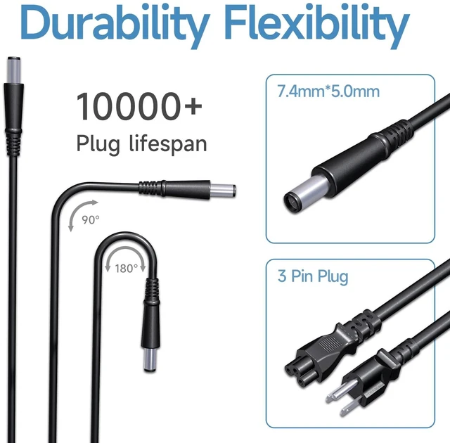 Alt view image 4 of 5 - ROLADA 180W Dell Laptop Charger 19.5V 9.23A 7.4mm, G5 G7 Alienware M15 M17