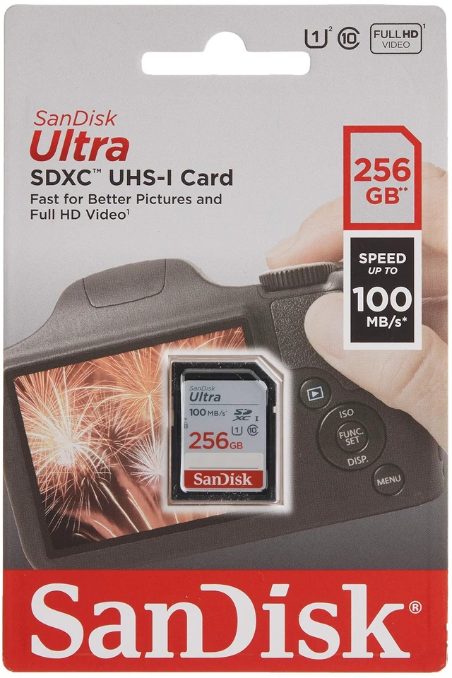 Alt view image 4 of 5 - SanDisk 256GB Ultra SDXC UHS-I Memory Card - 100MB/s, C10, U1, Full HD, SD Card - SDSDUNR-256G-GN6IN