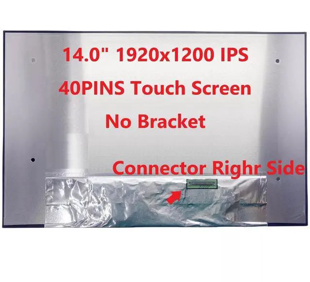 Alt view image 3 of 5 - Fullcom New Touch LCD Replacement Screen 14 Inch IPS (No Brackets) N140JLQ-GT1 Touch WUXGA 1920x1200 40 Pin Matte for Lenovo PN SD10Z34979 FRU 5D10V82446 for Laptop/Display/Screen/LCD Application