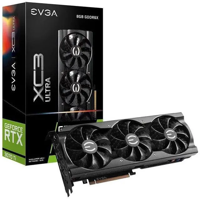 Main image of EVGA GeForce RTX 3070 Ti XC3 Ultra Gaming, 08G-P5-3785-KL, 8GB GDDR6X, iCX3 Cooling, ARGB LED, Metal Backplate