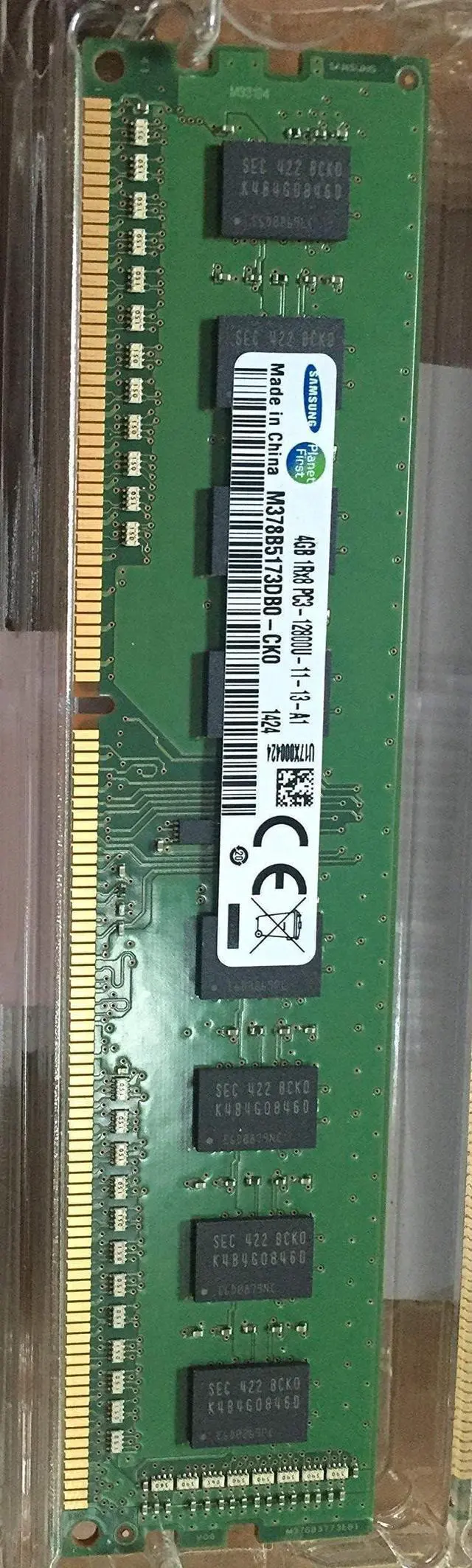 Alt view image 2 of 2 - Samsung 4GB PC3-12800U 1600MHz DDR3 SDRAM Desktop Memory M378B5173DB0-CK0