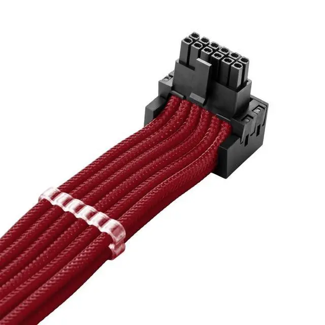Alt view image 2 of 3 - CableMod C-Series Pro ModMesh Sleeved 12VHPWR 90 StealthSense PCI-e Cable for Corsair - Variant B (Blood Red, 16-pin to Dual 8-pin, 60cm)