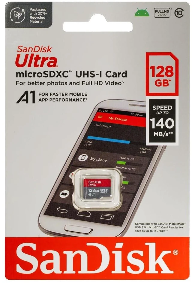 Alt view image 2 of 5 - SanDisk MicroSD 128GB Ultra Card Compatible with Samsung Galaxy Tablets