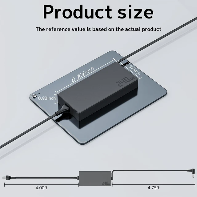 Alt view image 5 of 5 - 240W ADP-240EB B Adapter Compatible with ASUS Gaming Laptop 20V 12A Charger
