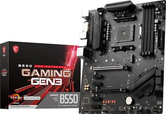Main image of MSI B550 Gaming GEN3 Gaming Motherboard (AMD Ryzen 5000 Series, AM4, DDR4, PCIe 3.0, SATA 6Gb/s, M.2, USB 3.2 Gen 1, HDMI/DVI-Port, ATX)