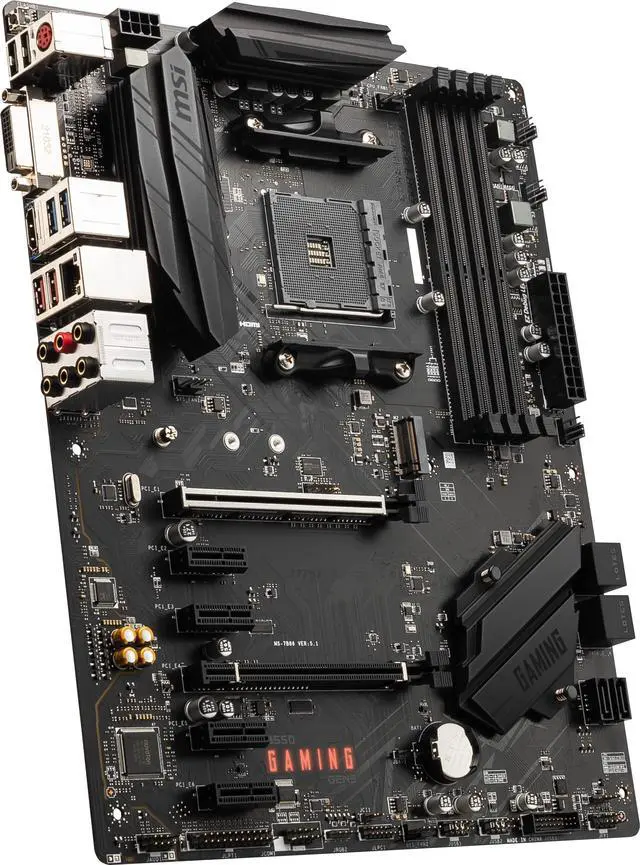 Alt view image 4 of 5 - MSI B550 Gaming GEN3 Gaming Motherboard (AMD Ryzen 5000 Series, AM4, DDR4, PCIe 3.0, SATA 6Gb/s, M.2, USB 3.2 Gen 1, HDMI/DVI-Port, ATX)