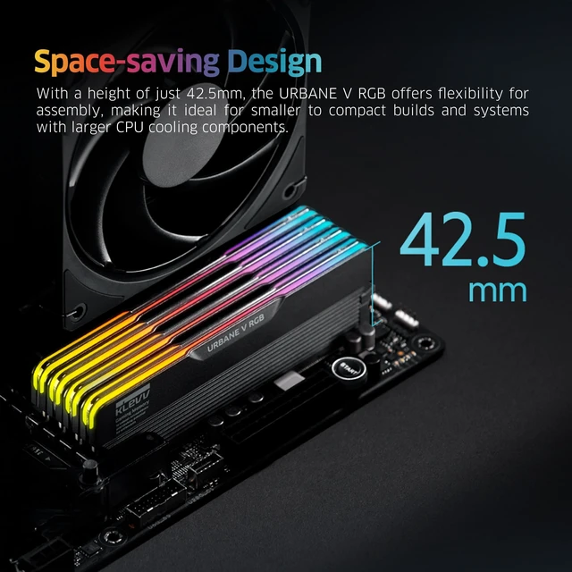 Alt view image 5 of 5 - KLEVV Urbane V RGB DDR5 32GB (2x16GB) 6000MHz CL28 SK Hynix A-Die 1.35V Gaming Desktop Ram Memory XMP 3.0 / AMD Expo Ready - Jet Black (KD5AGUA80-60B280V)