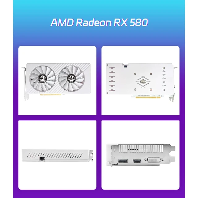 Alt view image 2 of 5 - SOYO AMD Radeon RX580 Gaming Graphic Card with 8GB 256 Bit GDDR5 PCI Express x 16 3.0 Equipped with Dual Fans for Working,Gaming