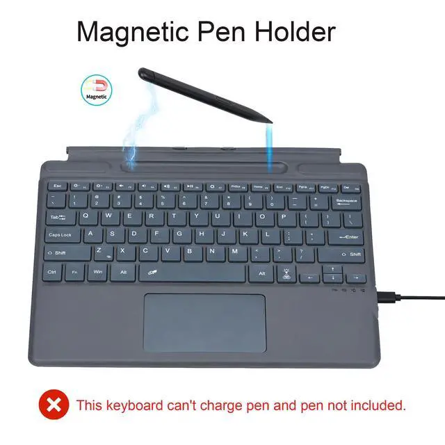 Alt view image 5 of 5 - mobee Type Cover for Microsoft Surface Pro 13 inch, Compatible with Surface Pro 11/10 / 9/8 / X, Slim Keyboard with Trackpad Mouse, Backlit & Pen Holder (Fossil)